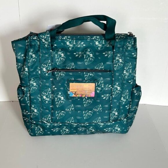 Lug Kerstin Lindquist Baby Yacht Carry-All Zip-Top Tote Aloha Outline Teal Green - Picture 12 of 13